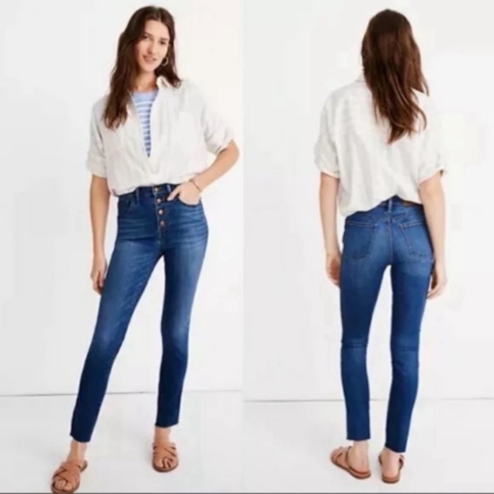 MADEWELL 10” High-rise Button Front Skinny Jeans